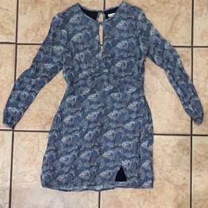 Elegant Blue Patterned Dress